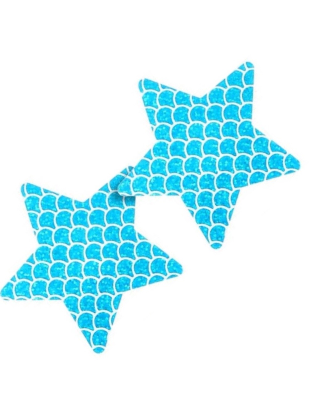 Iridescent Blue Mermaid Scale Star Nipple Pasties Holographic Festival